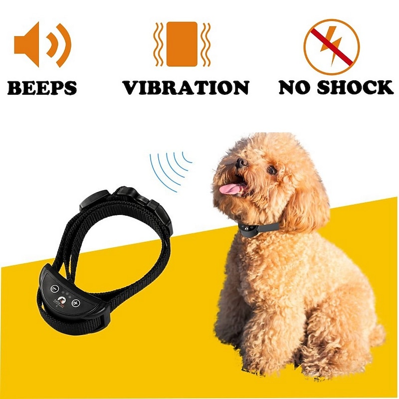 No Shock Anti Bark Collar Pet Dog Cat Aiti Barking Trainer Rechargeable Waterproof No Harm Pet Dog Training Collar