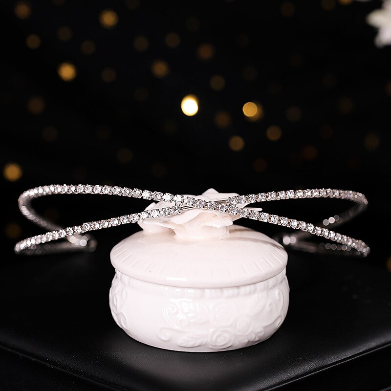 Crown Tiaras Headbands Headpiece Rhinestone Alloy Wedding Party / Evening Retro Sweet With Crystal / Rhinestone Split Joint Headpiece Headwear2