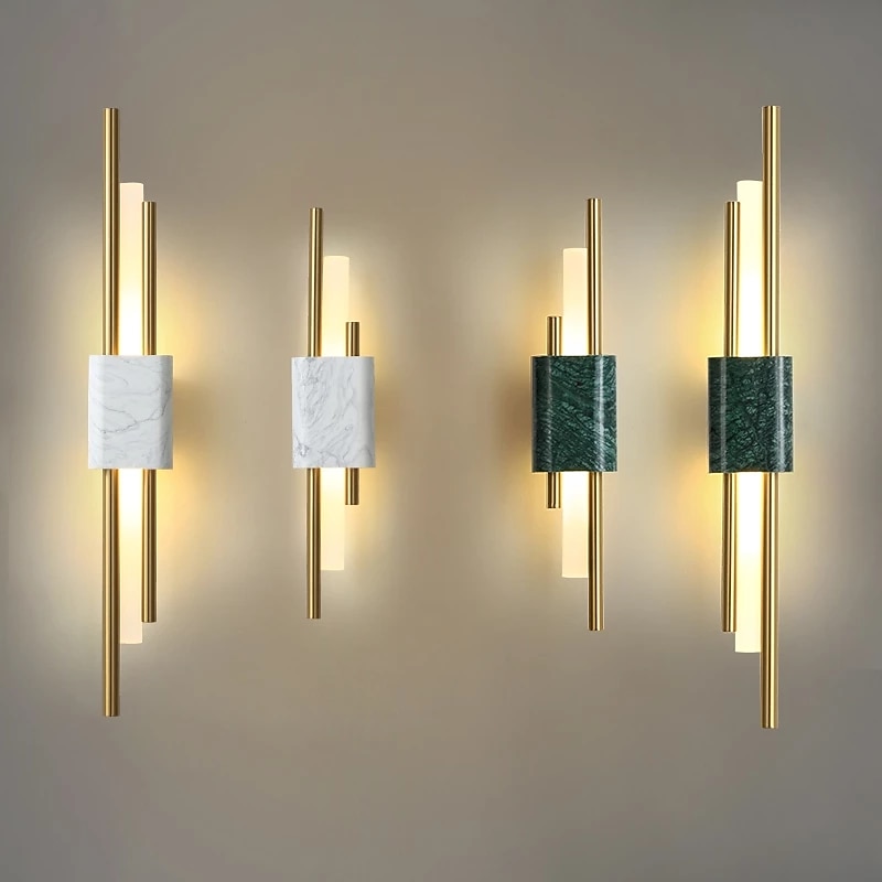 Modern Wall Light LED Marble Wall Sconce for Hotel Staircase Corridor Bedroom Bedside Lamp Living Room Indoor Lighting