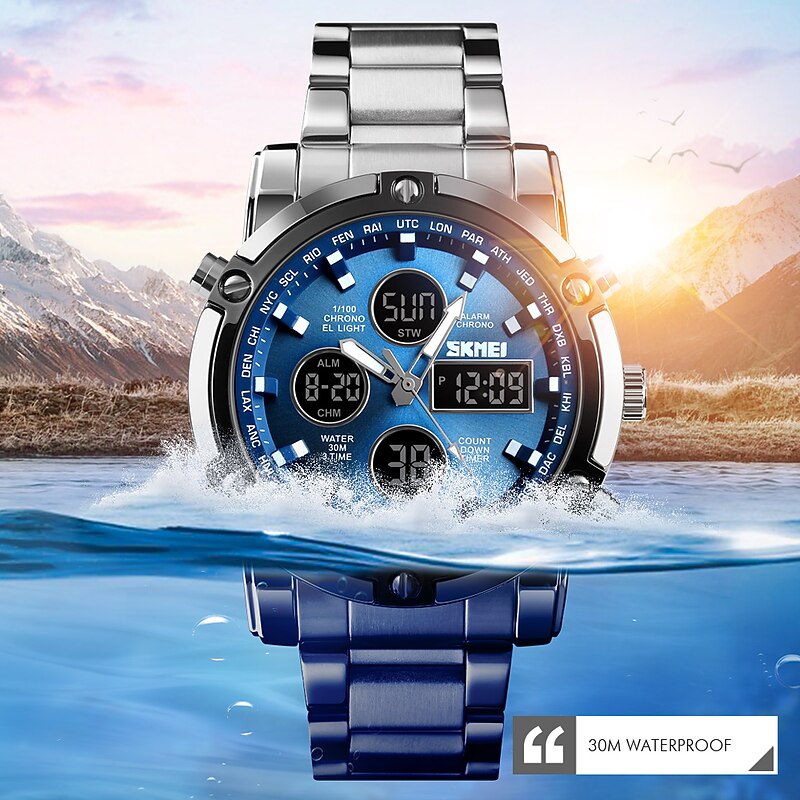 Men Mechanical Watch Luxury Large Dial Waterproof Stainless Steel Watch3