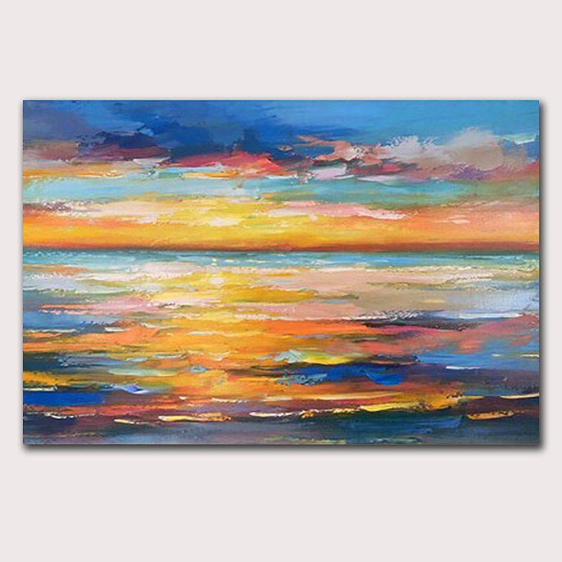 Oil Painting 100% Handmade Hand Painted Wall Art On Canvas Abstract Knife Painting Landscape Dusk For Home Decoration Decor Rolled Canvas No Frame Unstretched2