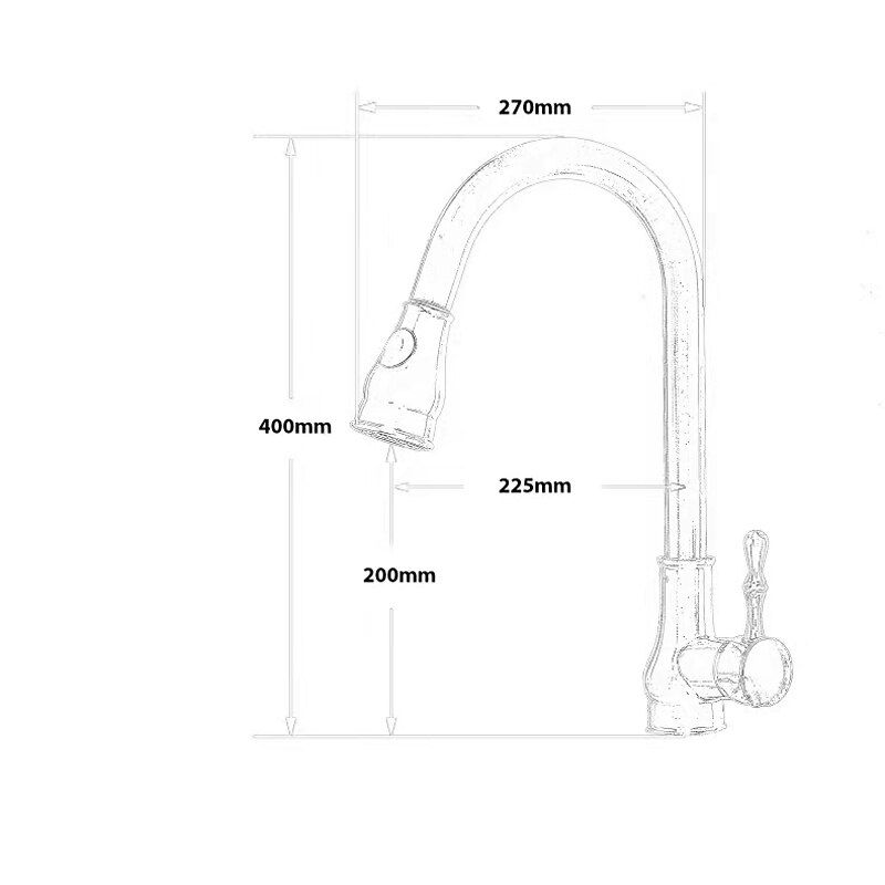 Kitchen Faucet with Sprayer,Brass 2-Function Outlet Single Handle One Hole Electroplated Pull-out Kitchen Taps2