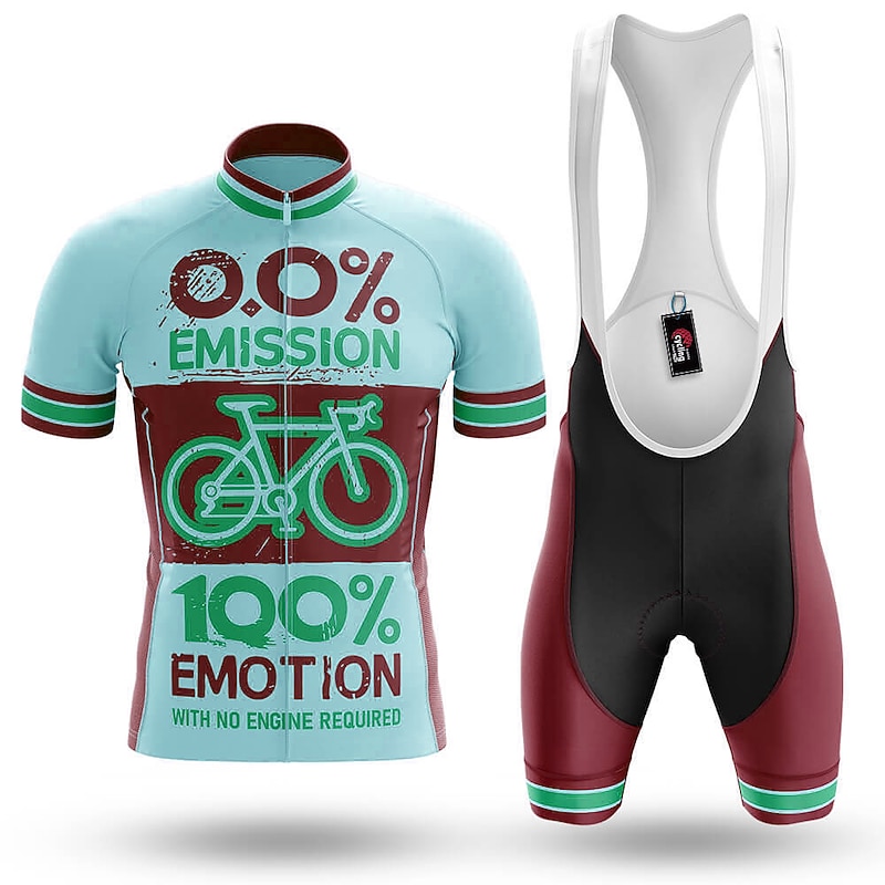 Men's Cycling Jersey with Bib Shorts Short Sleeve Mountain Bike MTB Road Bike Cycling Blue Sky Blue Khaki Graphic Bike Clothing Suit 3D Pad Breathable Quick Dry Back Pocket Polyester Spandex Sports4