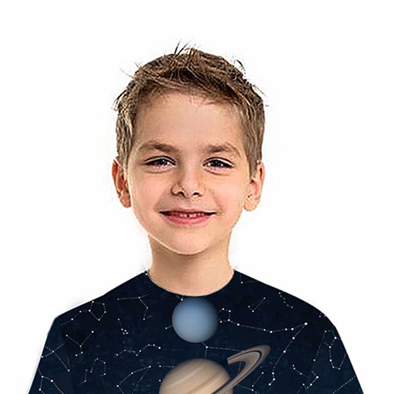 Boys 3D Galaxy T shirt Short Sleeve 3D Print Summer Spring Active Sports Fashion Polyester Kids 3-12 Years Outdoor Daily Indoor Regular Fit3