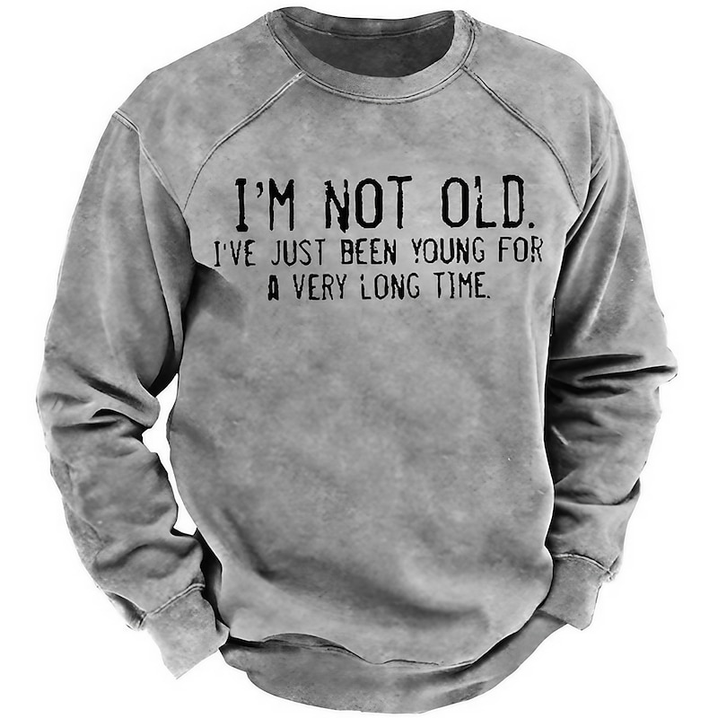Men's Graphic Letter Sweatshirt Pullover Long Sleeve Sweatshirt Crew Neck Vintage Designer Retro 3D Print Sports & Outdoor Casual Daily Print Spring & Summer