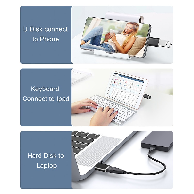 4 Pack USB C Female to USB Male Adapter Type C to USB Adapter USBC to A Power Charger Cable Converter for iPhone 13 12 Mini Pro Max,Samsung Galaxy S22,iPad Mini Air Pro i-Watch Series 73