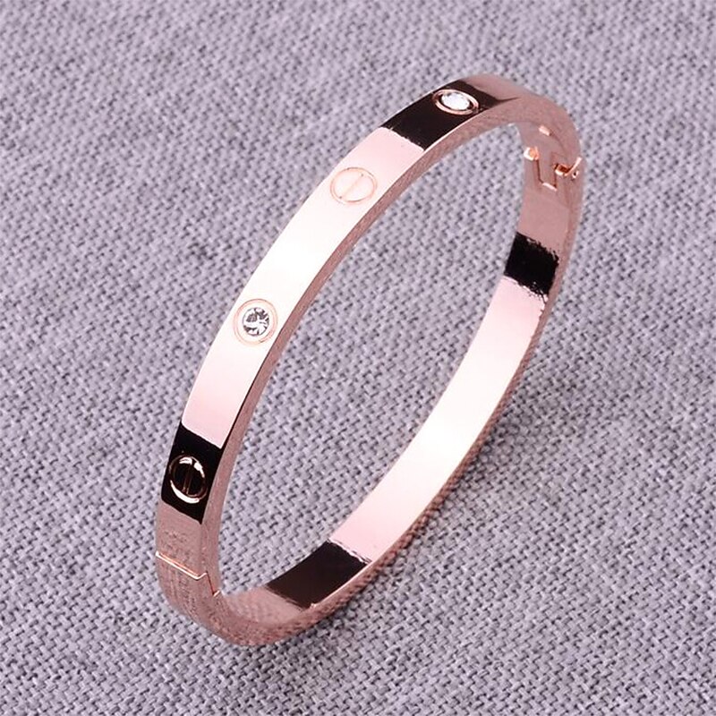Women's Bracelet Ladies' Classic Stainless Steel Cubic Zircon Inlay Gold Silver Rose Gold 1 Piece Bracelet  for Party Daily Gifts dress to impress2