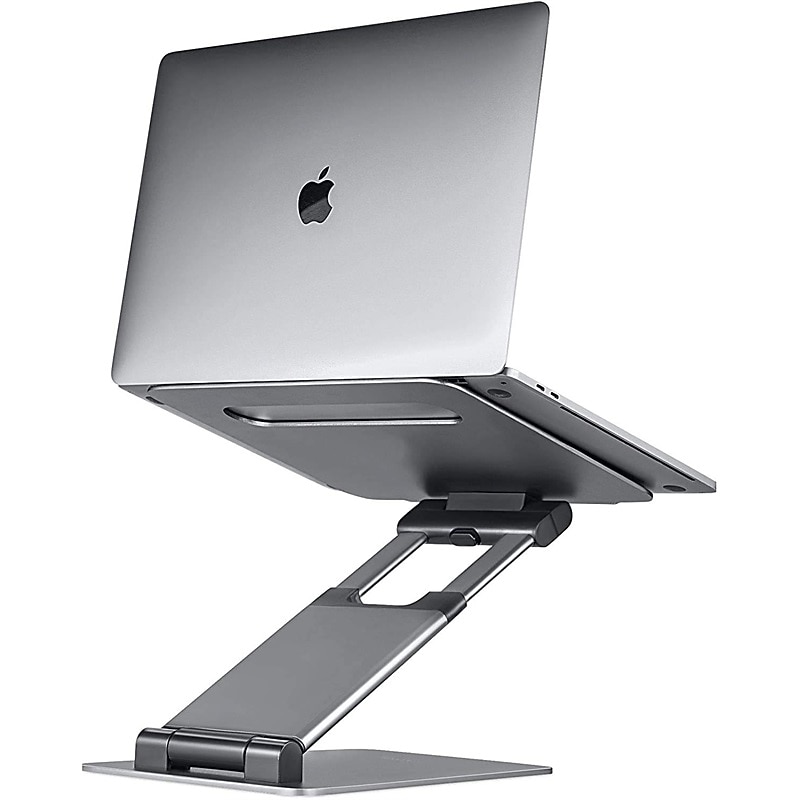 Laptop Stand for Desk Adjustable Laptop Stand Metal Silicone Portable Foldable All-In-1 Laptop Holder Compatible with Kindle Fire iPad Pro MacBook Air Pro 9 to 15.6 inch 17 inch
