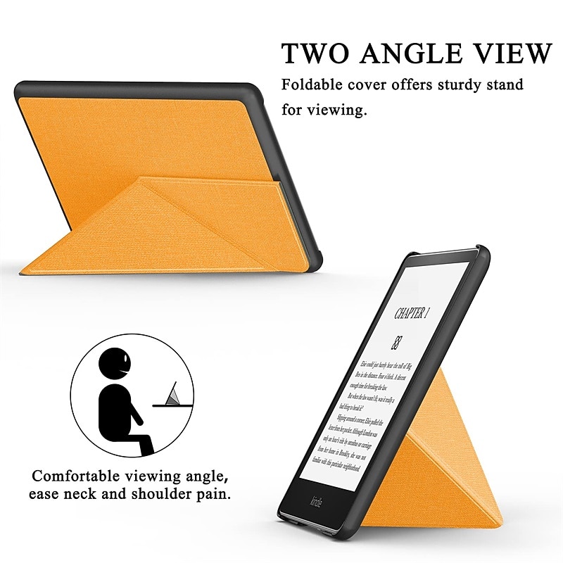 Tablet Case Cover For Amazon Kindle Paperwhite 6.8'' 11th Paperwhite 6'' 10th Kindle Oasis 7.0-in Kindle 6.0-in 2021 2020 with Stand Holder Smart Auto Wake / Sleep Dustproof Solid Colored Canvas3
