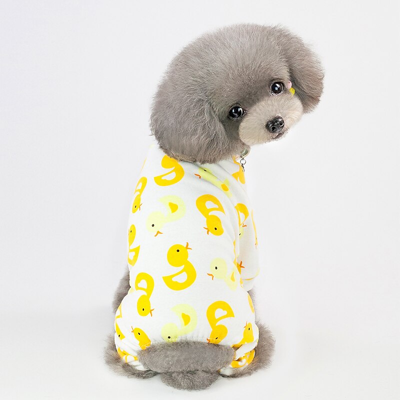 Pet Dog JumpSuit Pajamas Cartoon Design Soft Tracksuit Cat Puppy Pants T-Shirt 5 Sizes 5 Colours4