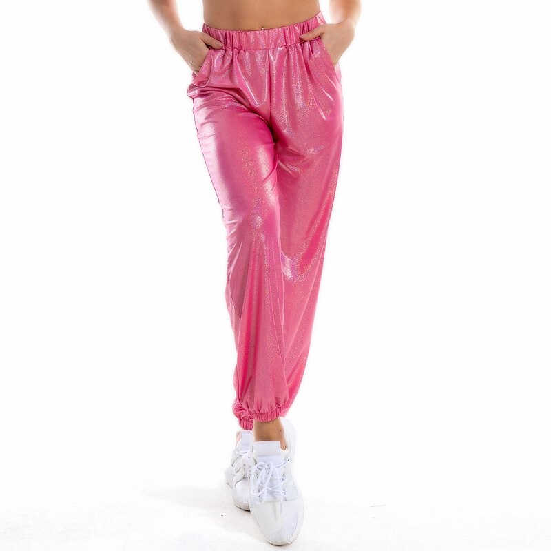 Metallic 1980s Hip Pop PU Leather Jogger Pants High Waist Fancy Dress Women's Kings Day Masquerade Party Bachelorette Party Pride Parade Adults' Pants4