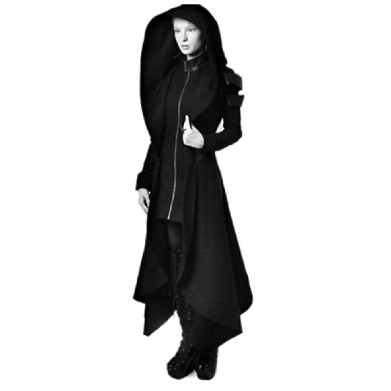 Vintage Punk & Gothic Medieval Maxi Coat Plague Doctor Plus Size Asymmetric Hem Fancy Dress Women's Halloween Carnival Masquerade Performance Party Adults' Coat Fall & Winter2