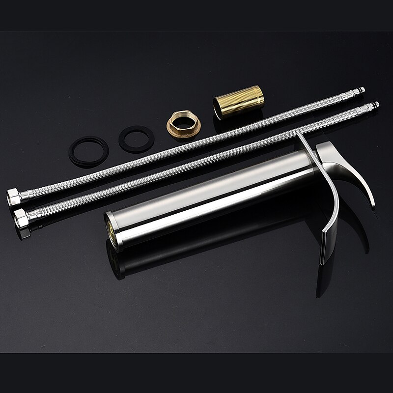 Bathroom Sink Mixer Faucet Tall with Drain, Basin Vessel Tap Ceramic Valve Single Handle Deck Mounted ORB/Rose Gold/Bursh Nickel3