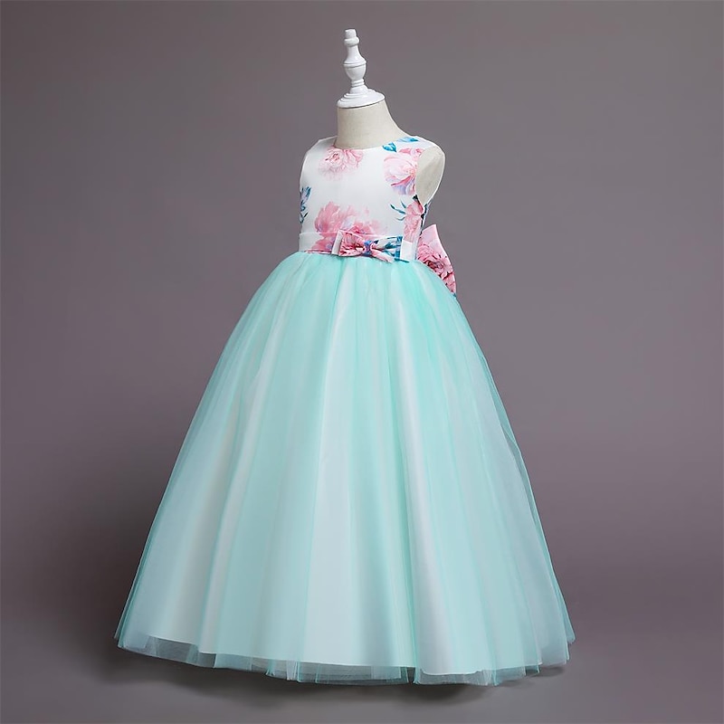 Girls' 3D Flower Dress Sleeveless Summer Party Birthday Daily Cute Princess Sweet Toddler 1-5 Years Tulle Dress Maxi Slim3