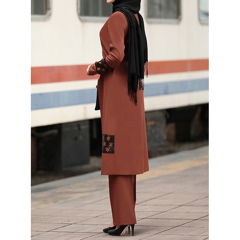 Women's Arabian Muslim Pants Abaya Kaftan Dress For Cosplay Abaya Adults Stars Top Pants Party, Festival3