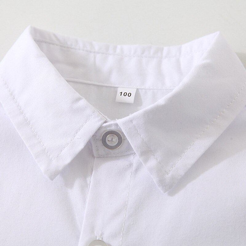 2 Pieces Ring Bearer Suit Boys Kids Toddler Shirt & Shorts Clothing Set Outdoor Party Cute Cool Gentle Solid Color White Cotton3