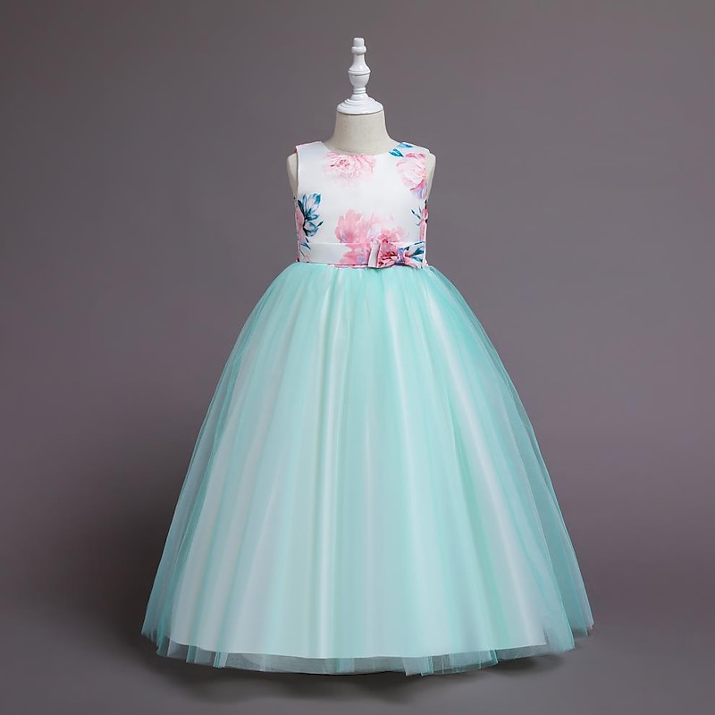 Girls' 3D Flower Dress Sleeveless Summer Party Birthday Daily Cute Princess Sweet Toddler 1-5 Years Tulle Dress Maxi Slim2