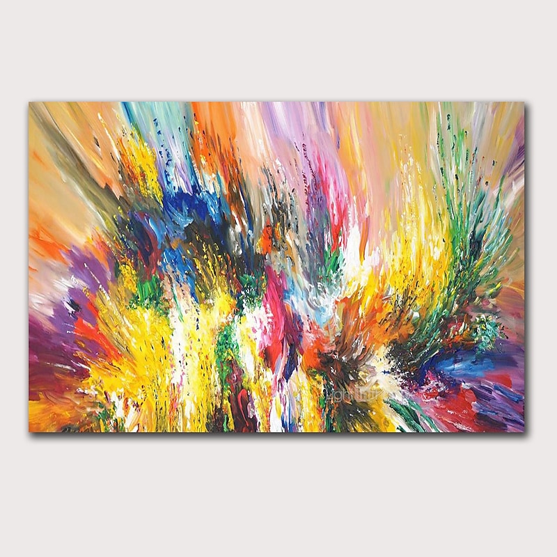 Oil Painting 100% Handmade Hand Painted Wall Art On Canvas Horizontal Panoramic Abstract Colorful Landscape Modern Home Decoration Decor Rolled Canvas No Frame Unstretched3