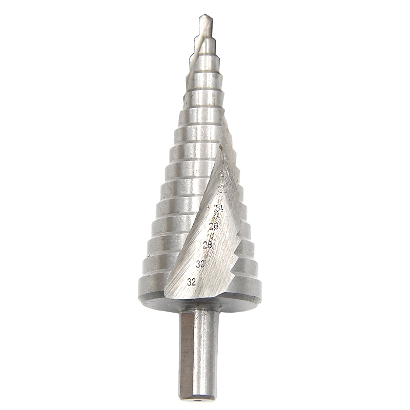 4-32mm Step Drill Bit Natural color Triangular Spiral 15 step Plastic Tube Packaging  Anti-Wear Wall punching / Steel drilling