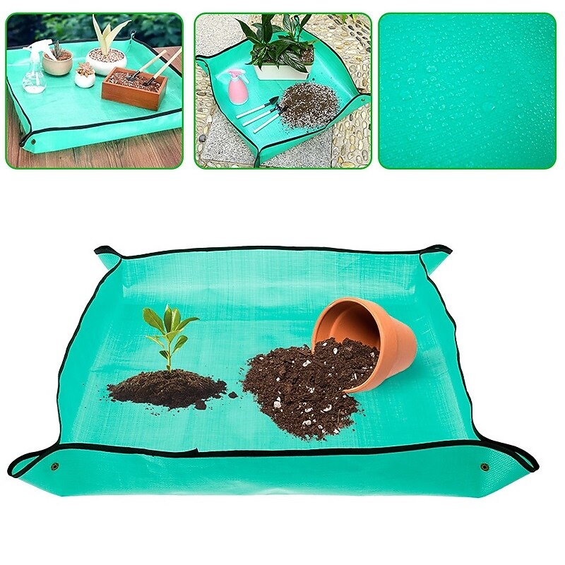 PE Plant Repotting Mat Waterproof Transplanting Mat Indoor Succulent Potting Mat Portable Gardening Mat Dirty Catcher Bonsai Succulent Potting Tarp