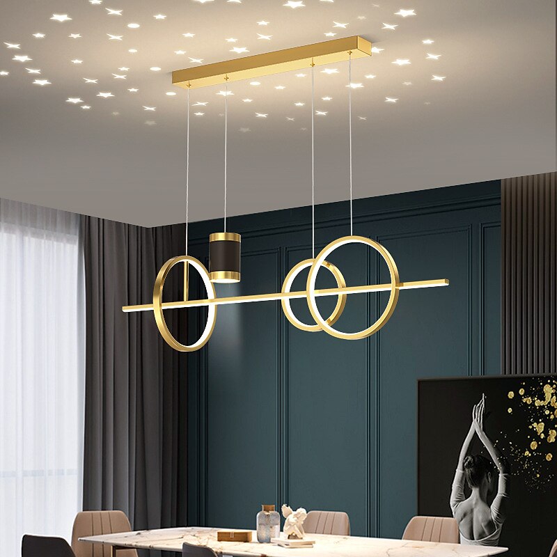 LED Pendant Light Simple Modern Chandelier Designer Projection Star Moon Light Restaurant Table Bar4
