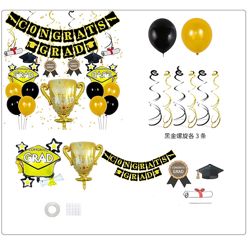 2022 New Graduation Balloon Ceremony Atmosphere Layout Graduation Season Balloon Graduation Certificate Classroom Scene Decoration Aluminum Film Balloon3