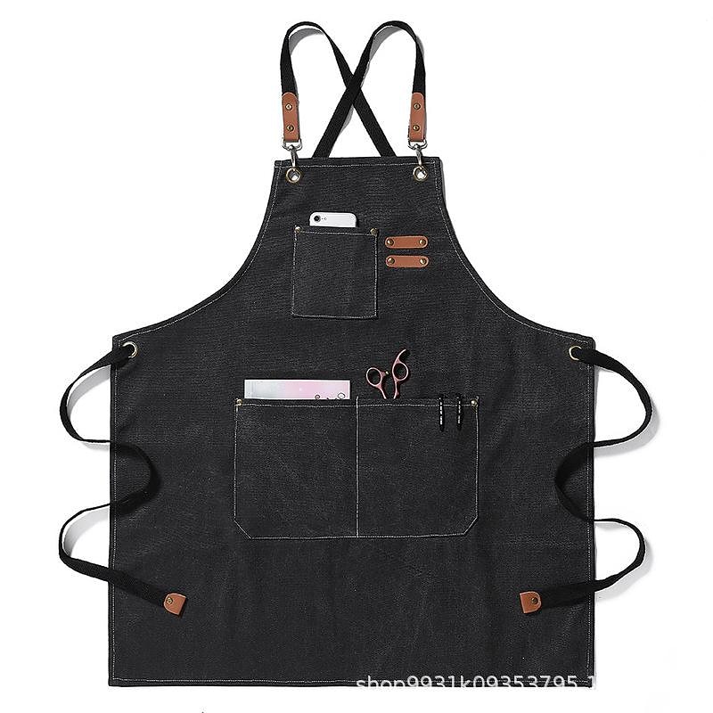 Chef Apron For Women and Men, Kitchen Cooking Apron, Personalised Gardening Apron with Pocket Work Aprons Cross Back Heavy Duty Adjustable2