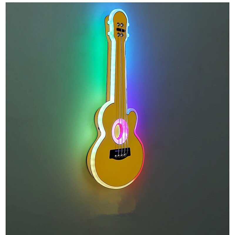 60 cm Wall Light LED Ceiling Light Guitar Design Flush Mount Lights Metal Artistic Style Stylish Painted Finishes Modern Bar Bedroom 220-240V