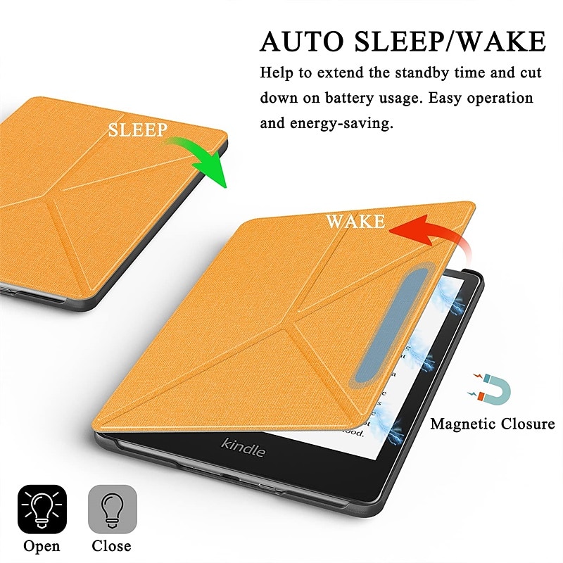 Tablet Case Cover For Amazon Kindle Paperwhite 6.8'' 11th Paperwhite 6'' 10th Kindle Oasis 7.0-in Kindle 6.0-in 2021 2020 with Stand Holder Smart Auto Wake / Sleep Dustproof Solid Colored Canvas2