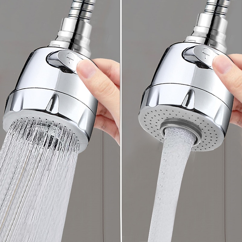 2 Modes Kitchen Sink Faucet Extension Sprayer, 360 Degree Turbo Rotatation Anti-Splash Extender Aerator with Hose3