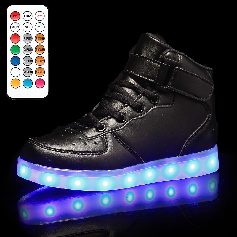 Boys' and Girls' Gold LED Light-Up High-Top Sneakers – USB Rechargeable Luminous Shoes for Parties & Performances3