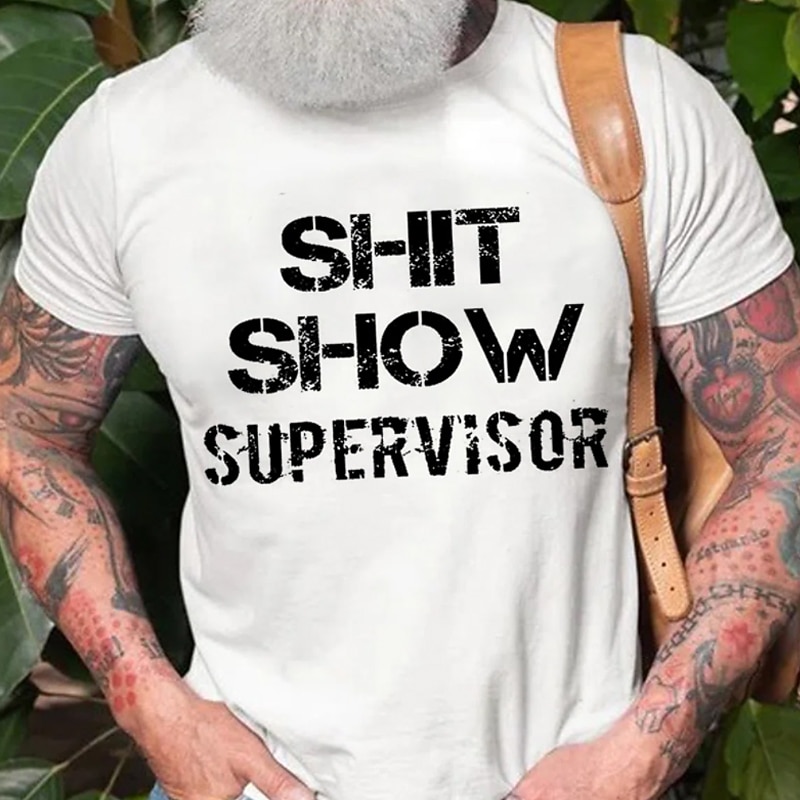 Men's Short Sleeve Graphic T-Shirt 'Shit Show Supervisor' Funny Work Humor Tee4