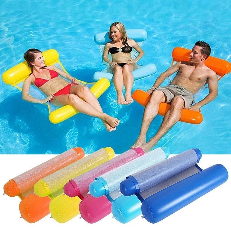 1 pcs Summer Inflatable Foldable Floating Row Swimming Pool Water Hammock Air Mattresses Bed Beach Pool Toy Water Lounge Chair,Inflatable for Pool3