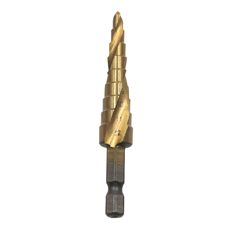 Step Drill Nylon Bag Packing 3pcs HSS Spiral Grooved Core Cone With Center Punch Bits1/4 Hex Shank 4mm To 12mm 20mm 32mm Chamfer Hole Cut Cutter3