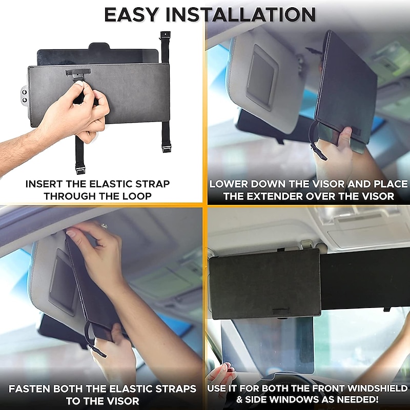Polarized Sun Visor Extender for Car – Anti-Glare Windshield Sunshade, UV & Snow Protection for Front/Side Window4