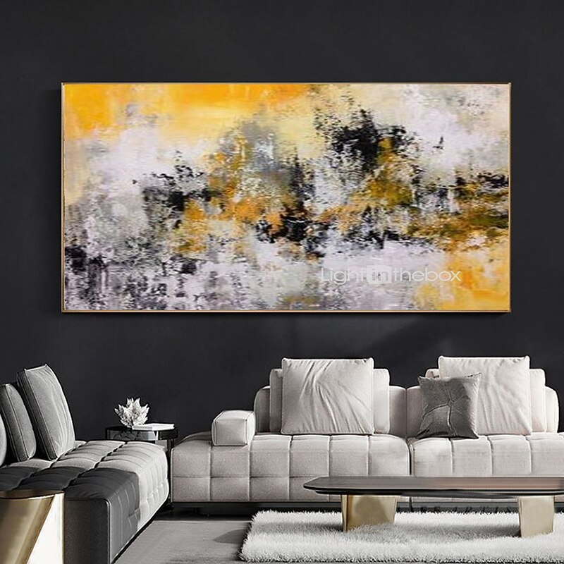 Handmade Oil Painting CanvasWall Art Decoration Abstract Knife Painting Landscape Yellow For Home Decor Rolled Frameless Unstretched Painting4
