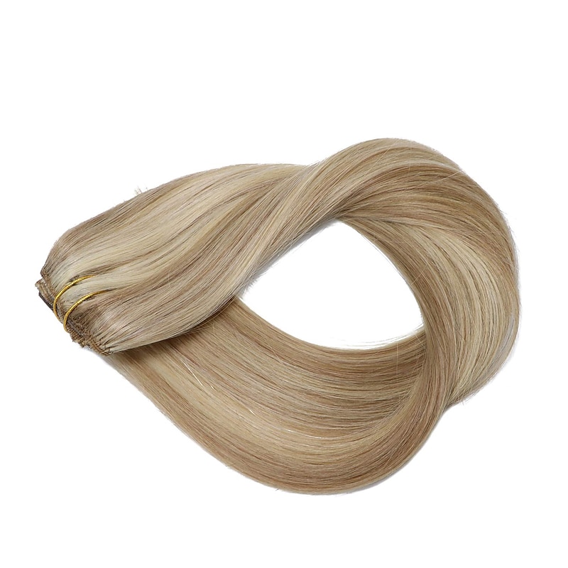 Clip In Hair Extensions Human Hair 7 Pcs Pack Straight Hair Extensions3