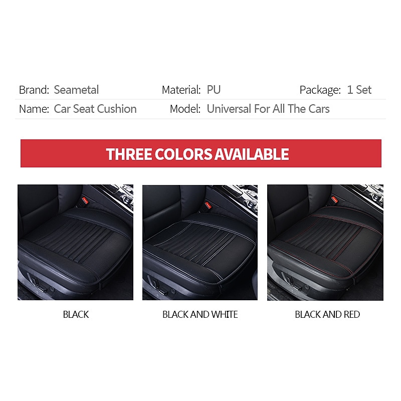 StarFire 2pcs Fashion Seat Cushion Four Season Seat Cover PU Leather Car Seat Cushion Automobiles Seat Cover Universal Car Chair Protector Pad Mat Auto Accessories3