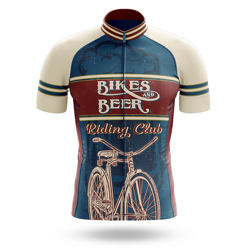 Men's Cycling Jersey with Bib Shorts Short Sleeve Mountain Bike MTB Road Bike Cycling Black Red Royal Blue Graphic Bike Clothing Suit 3D Pad Breathable Quick Dry Back Pocket Polyester Spandex Sports3