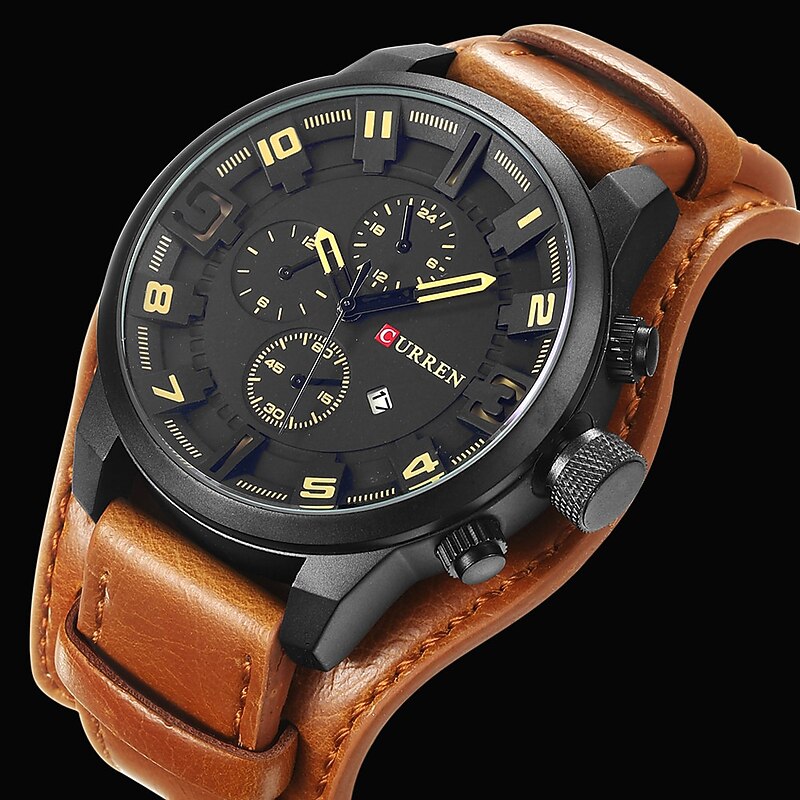 CURREN Men's Watches Top Brand Luxury Fashion&Casual Business Quartz Watch Date Waterproof Leather Strap Wristwatch Relogio Masculino 10