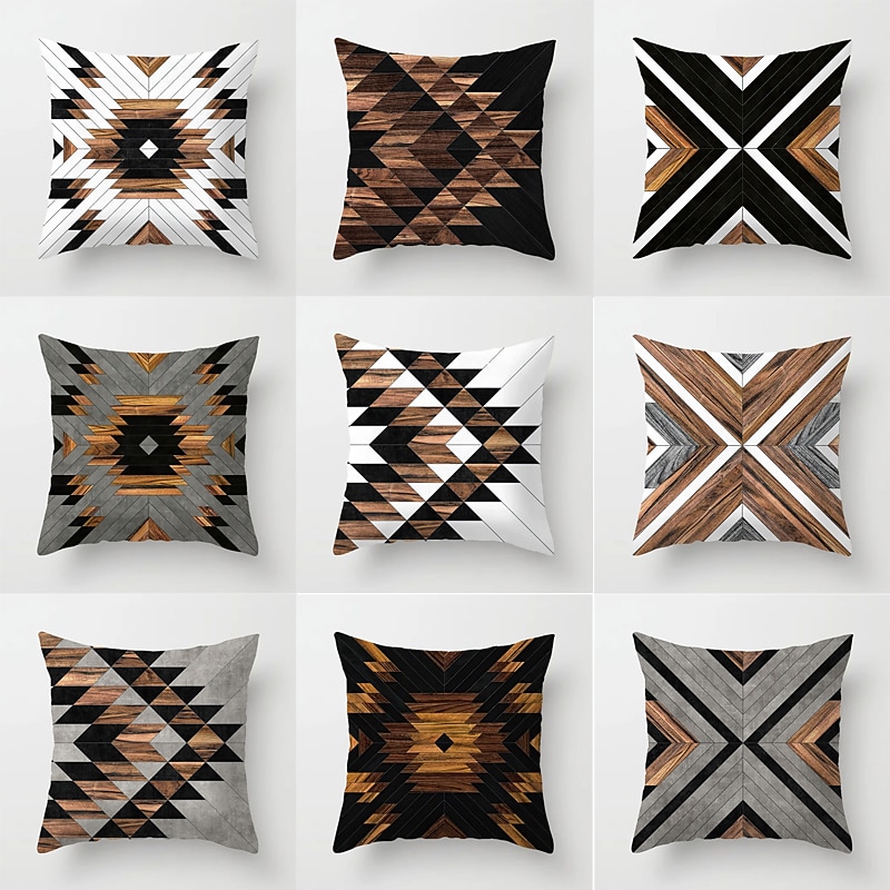 Cushion Cover 1PC Faux Linen Soft Decorative Square Throw Pillow Cover Cushion Case Pillowcase for Sofa Bedroom 45 x 45 cm (18 x 18 Inch) Superior Quality Mashine Washable Pack of 14