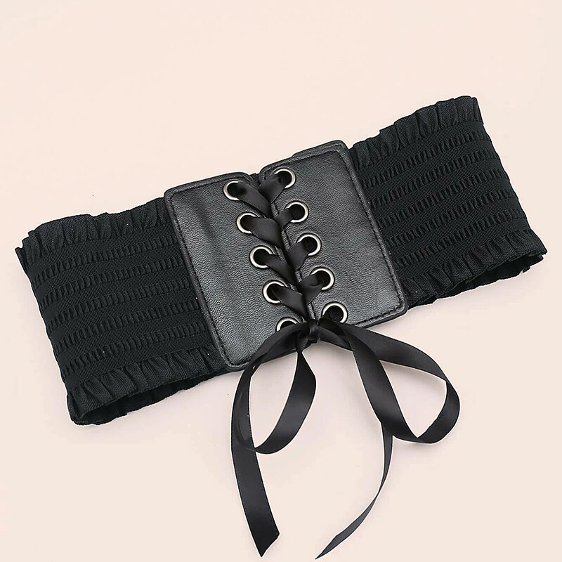 Women's Unisex Corset Belt PU Leather Buckle Free Plain Casual Classic Party Daily Black2