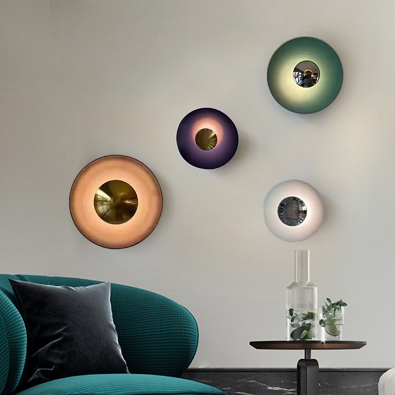 Modern Nordic Style Indoor Wall Light LED Round Designer Colorful Bedroom Dining Room Living Room Metal Wall Lights 220-240V