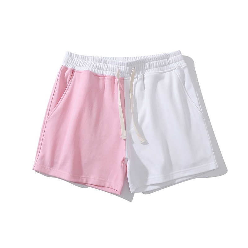 Men's Pink Shorts Athletic Shorts Active Shorts Sweat Shorts Pocket Color Block Comfort Breathable Outdoor Daily Going out Fashion Casual Dark Khaki White & Blue