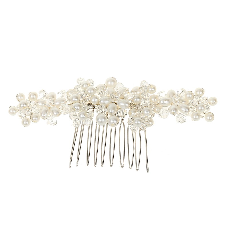 Hair Combs Headdress Headpiece Alloy Wedding Special Occasion Wedding Bridal With Imitation Pearl Crystals / Rhinestones Headpiece Headwear4