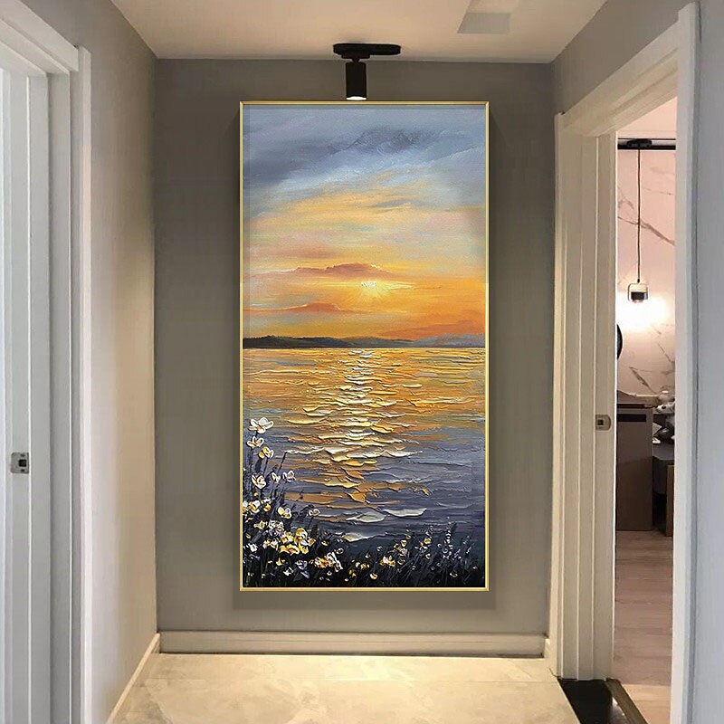 Oil Painting Handmade Hand Painted Wall Art Modern Abstract Sunset Landscape As Gift Home Decoration Decor Rolled Canvas No Frame Unstretched 6