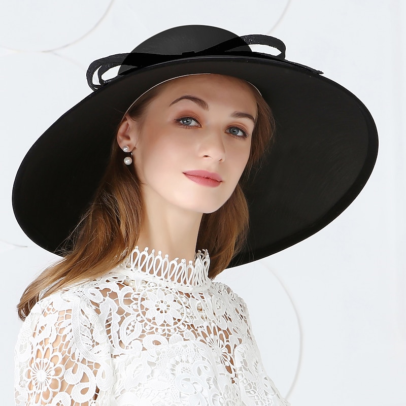 Hats Spandex Fabric Bucket Hat Formal Wedding Elegant With Bowknot Headpiece Headwear3