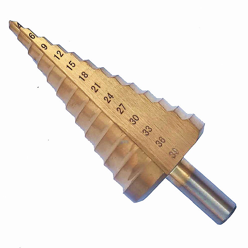 Step Drill Bits HSS 4mm-39mm Titanium shank Woodworking Power Tools Shank3