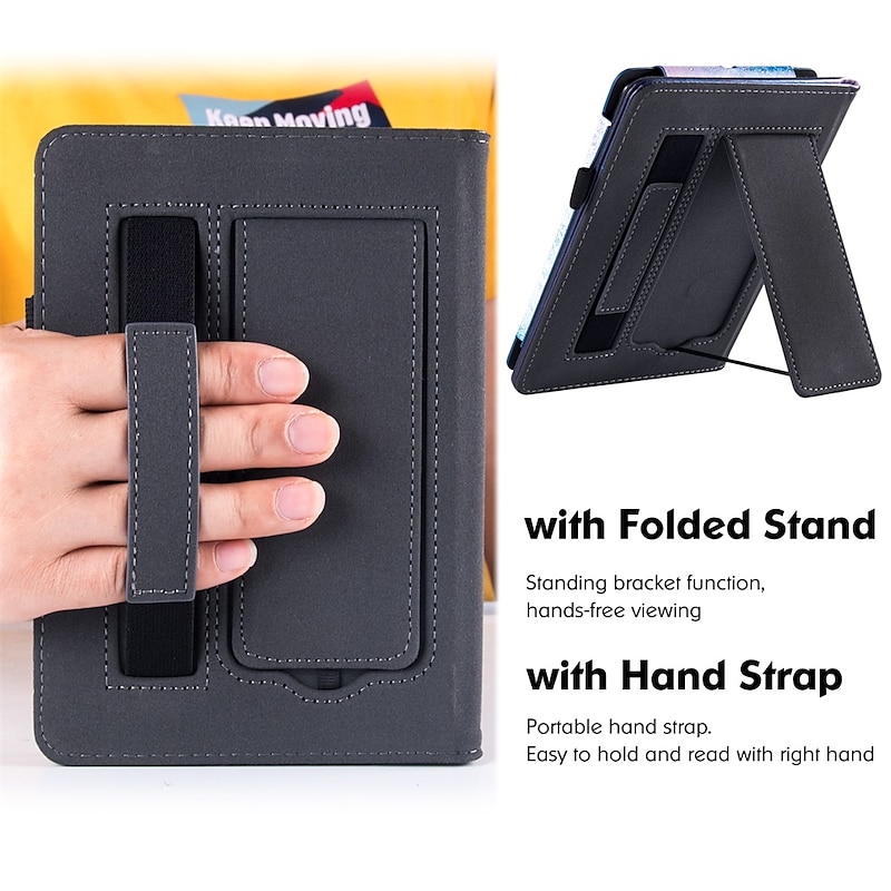 Kindle Paperwhite Signature Edition Case (6.8 inch11th Generation 2021 Released Only) with Stand/Hand Strap and Auto Sleep/Wake PU Leather3
