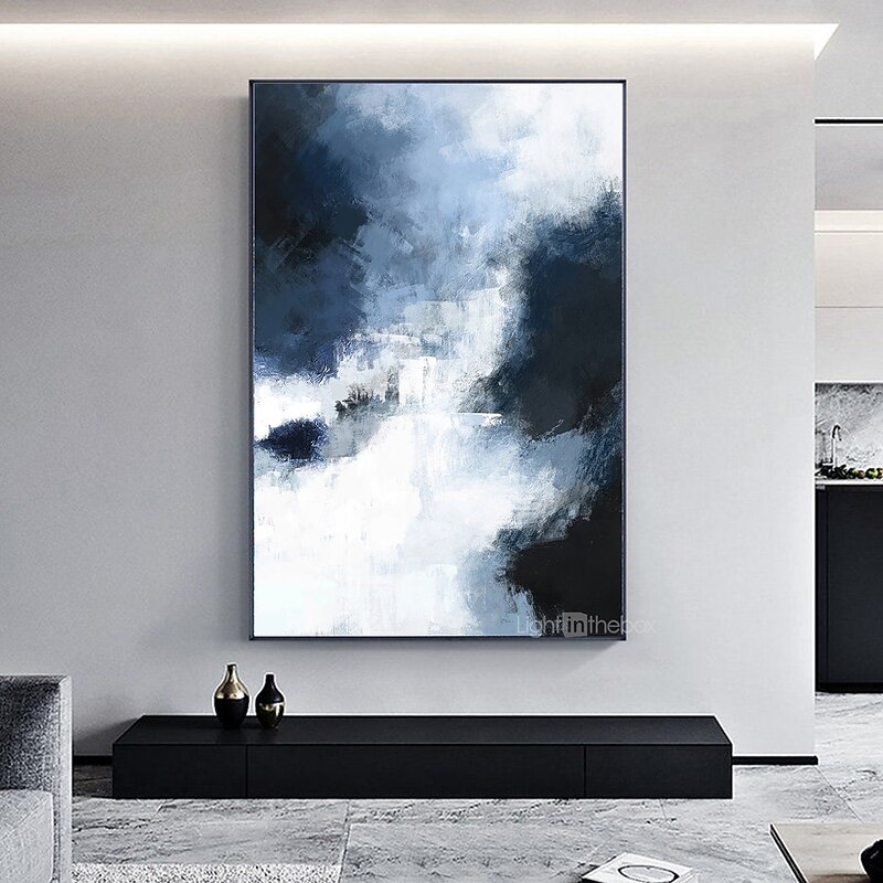 Handmade Oil Painting CanvasWall Art Decoration Abstract Knife Painting Landscape Black & White For Home Decor Rolled Frameless Unstretched Painting4
